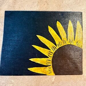 Hope In The Dark 8x10 Painted Sunflower Canvas Art